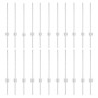 Postes de cerca Manual 22 pcs Plateado 100 cm Acero