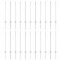 Postes de cerca Manual 22 pcs Plateado 120 cm Acero