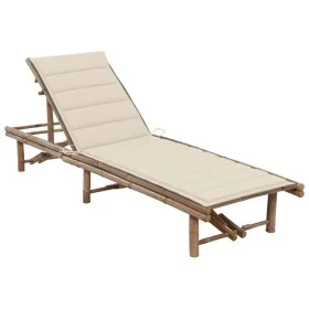 Garden lounger with bamboo cushion by vidaXL, Loungers - Ref: Foro24-3061634, Price: 210,90 €, Discount: %