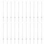 Postes de cerca Manual 44 pcs Plateado 140 cm Acero