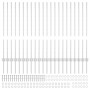 Postes de cerca Manual 44 pcs Plateado 140 cm Acero