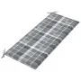 Batavia bench solid teak wood and gray checkered cushion 120 cm by vidaXL, garden benches - Ref: Foro24-3062168, Price: 224,5...