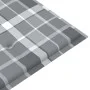 Batavia bench solid teak wood and gray checkered cushion 120 cm by vidaXL, garden benches - Ref: Foro24-3062168, Price: 224,5...