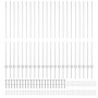 Postes de cerca Manual 44 pcs Plateado 180 cm Acero