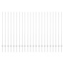 Postes de cerca Manual 44 pcs Plateado 200 cm Acero