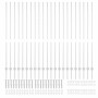 Postes de cerca Manual 44 pcs Plateado 200 cm Acero