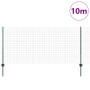 Reja con postes Verde 1 x 10 m Acero