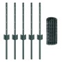 Reja con postes Verde 0.4 x 10 m Acero