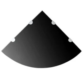Corner shelves 2 pcs chrome supports black glass 45x45 cm by vidaXL, Shelves and shelves - Ref: Foro24-3051597, Price: 54,24 ...