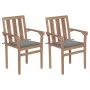 Garden chairs 2 units with gray cushions teak wood by vidaXL, Garden chairs - Ref: Foro24-3062209, Price: 261,08 €, Discount: %