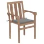 Garden chairs 2 units with gray cushions teak wood by vidaXL, Garden chairs - Ref: Foro24-3062209, Price: 261,08 €, Discount: %