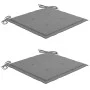 Garden chairs 2 units with gray cushions teak wood by vidaXL, Garden chairs - Ref: Foro24-3062209, Price: 261,08 €, Discount: %