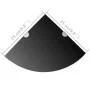 Estantes esquina 2 uds soportes cromados vidrio negro 25x25 cm de vidaXL, Estantes y estanterías - Ref: Foro24-3051595, Preci...