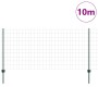 Reja con postes Verde 1 x 10 m Acero