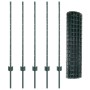 Reja con postes Verde 1 x 10 m Acero
