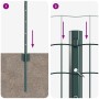 Reja con postes Verde 0.4 x 10 m Acero