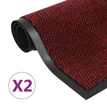 Rectangular entrance rugs with 2 units of red knots, 40x60 cm. by vidaXL, Doormats - Ref: Foro24-3051603, Price: 25,00 €, Dis...