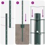 Reja con postes Verde 1.2 x 10 m Acero