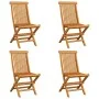 Gartensessel 4 Stück Massivholz Teak mit beigen Kissen von vidaXL, Gartenstühle - Ref: Foro24-3062586, Preis: 246,26 €, Rabat...