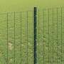 Reja con postes Verde 1 x 25 m Acero