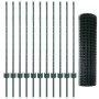 Reja con postes Verde 1 x 25 m Acero