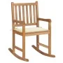 Solid Teak Wood Rocking Chair with Cream Cushion by vidaXL, Garden chairs - Ref: Foro24-3062759, Price: 162,96 €, Discount: %
