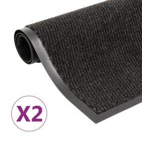 Rectangular knot entrance mats 2 pcs black 90x150cm by vidaXL, Doormats - Ref: Foro24-3051614, Price: 69,70 €, Discount: %