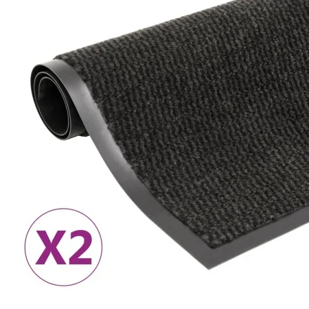 Rechteckige Knoten-Eingangsmatten 2 Stück schwarz 90x150cm von vidaXL, Fußmatten - Ref: Foro24-3051614, Preis: 68,43 €, Rabat...