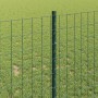 Reja con postes Verde 1 x 25 m Acero