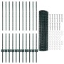 Reja con postes Verde 1 x 25 m Acero