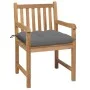 Garden chairs 2 pcs solid teak wood with gray cushions by vidaXL, Garden chairs - Ref: Foro24-3062746, Price: 318,96 €, Disco...