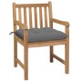 Gartenstühle 2 Stück aus massivem Teakholz mit grauen Kissen von vidaXL, Gartenstühle - Ref: Foro24-3062746, Preis: 319,15 €,...