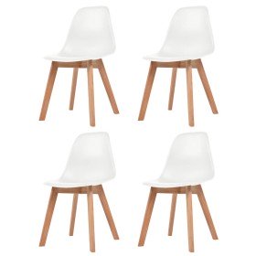 Sillas de comedor 4 unidades plástico blanco Sillas de comedor 4 unidades plástico blanco