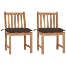 Garden chairs 2 units solid teak wood with cushions by vidaXL, Garden chairs - Ref: Foro24-3062939, Price: 231,21 €, Discount: %