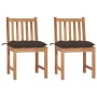 Gartenstühle 2 Einheiten aus massivem Teakholz mit Kissen von vidaXL, Gartenstühle - Ref: Foro24-3062939, Preis: 239,39 €, Ra...