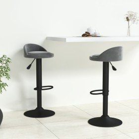 Taburetes de cocina 2 unidades terciopelo gris oscuro