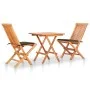 Set de bistró 3 pzas con cojines gris taupé madera maciza teca by vidaXL, Garden sets - Ref: Foro24-3063233, Price: 200,47 €,...