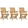Garden chairs 3 units teak wood with cream white cushions by vidaXL, Garden chairs - Ref: Foro24-3062531, Price: 234,16 €, Di...