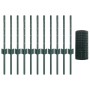Reja con postes Verde 0.4 x 25 m Acero