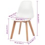 Sillas de comedor 6 unidades plástico blanco