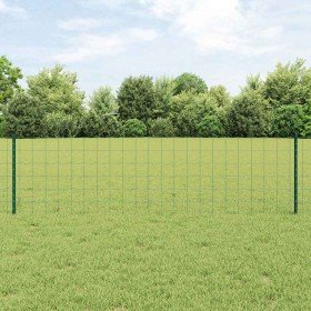 Reja con postes Verde 0.6 x 25 m Acero