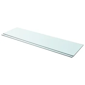 Shelves 2 units with transparent glass panel 110x30 cm by vidaXL, Shelves and shelves - Ref: Foro24-3051591, Price: 50,02 €, ...
