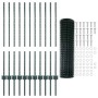 Reja con postes Verde 1 x 25 m Acero