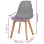 Sillas de comedor 2 unidades plástico gris