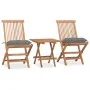Klappbare Garten-Essgruppe, 3-teilig, Kissen aus Teakholz von vidaXL, Gartensets - Ref: Foro24-3063214, Preis: 163,93 €, Raba...