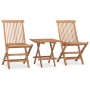 Folding garden dining set 3 pieces teak wood cushions by vidaXL, Garden sets - Ref: Foro24-3063214, Price: 161,10 €, Discount: %