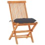 Bistro-Set 3-teilig aus Teakholz und anthrazitgrauen Kissen von vidaXL, Gartensets - Ref: Foro24-3063240, Preis: 187,74 €, Ra...