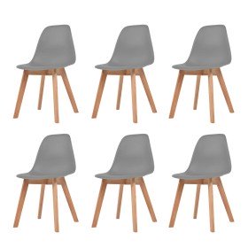 Sillas de comedor 6 unidades plástico gris Sillas de comedor 6 unidades plástico gris