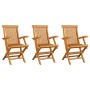 Garden chairs 3 pcs solid teak wood with beige cushions by vidaXL, Garden chairs - Ref: Foro24-3062532, Price: 229,37 €, Disc...
