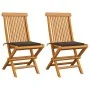 Gartenstühle 2 Einheiten mit grau-taupefarbenen Teakholzkissen von vidaXL, Gartenstühle - Ref: Foro24-3062468, Preis: 154,48 ...